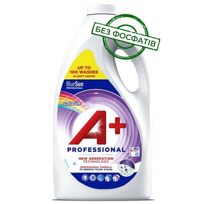 Гель для прання A + Professional Colour для кольорової білизни, 5.005 л (100 прань) (829713) - 